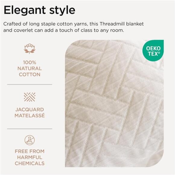 Luxury Cotton Blankets for Queen Size Bed | All-Season 100% Cotton - Picture 1 of 16